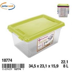 CONTENITORE PLASTICA TRASP CON COPERCHIO FLUO ASS 8 LT N22 1