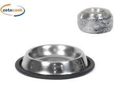 CIOTOLA IN ACCIAIO PER CANE CON GOMMINO DIAM 15,5 CM