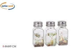 SALIERA IN VETRO DECORATA ASSORTITA