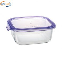 CONTENITORE IN VETRO QUADRATO CON COPERCHIO 0,5L