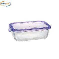 CONTENITORE IN VETRO RETTANGOLARE CON COPERCHIO 0,35 LT