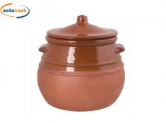 PENTOLA IN TERRACOTTA CON COPERCHIO LT 2