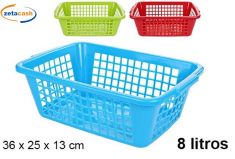 CESTA RETTANGOLARE FORATA 36X25X13 CM 8LT