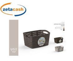 CESTINO RETTANGOLARE IN PLASTICA LINEA BAMBOO CM 28X20X15