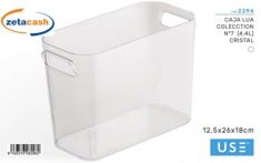 CONTENITORE PORTA OGGETTI PLASTICA TRASP N°7 12X26XH18 CM