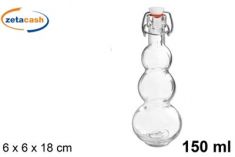 BOTTIGLIA IN VETRO TRASPARENTE 150ML TAPPO MECCANICO