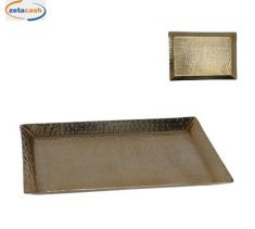 VASSOIO RETTANGOLARE METALLO ORO 35X25 CM