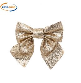 Fiocco Di Natale Glitterato Grande Con Pigne Per Albero - Decorazione Natalizia Elegante 25x30 Cm - Argento