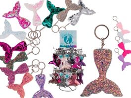 Portachiavi Con Paillettes A Coda Di Sirena - 8 Pezzi Colorati, Fronte/Retro, Giocosi E Originali Per Bambini E Adulti, Ideali Per Bomboniere E Accessori Zaino - 2