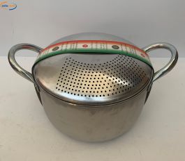 Cuocipasta H&H Alessandro Borghese 22 Cm - Antiaderente, Con Coperchio Forato, Per Induzione