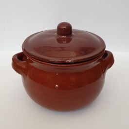Pentola In Terracotta Bombata 22cm Con Manici E Coperchio - Tegame Da Cucina - Foto 6