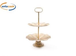 Alzata Bianca A 3 Ripiani, Altezza 60 Cm, Per Torte, Cupcake E