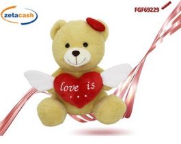 Orsacchiotto BRUBAKER Con Cuore Rosso Per Compleanno - Peluche Lavabile 25 Cm